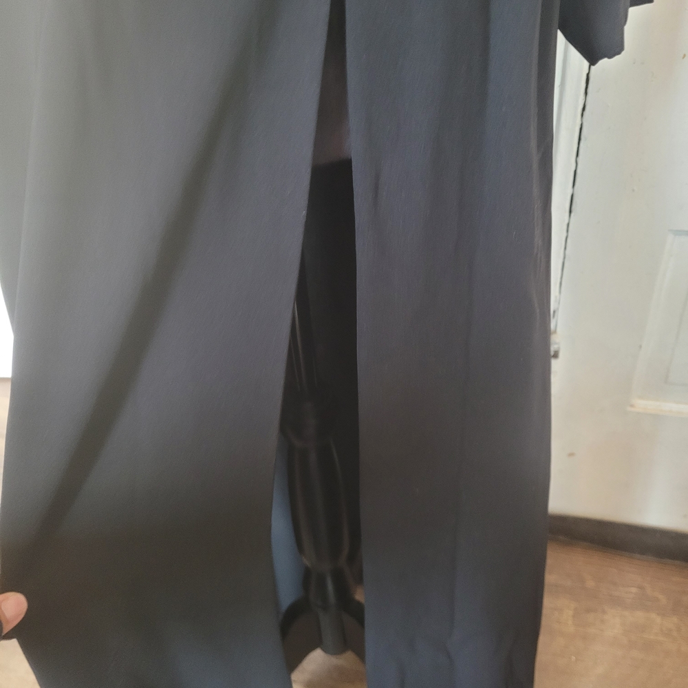 Vtg Mandarin Style Floor Length Blk Jacket - Picture 3 of 7